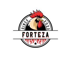 Chicken Rooster Flame logo design