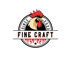 Chicken Rooster Flame logo design