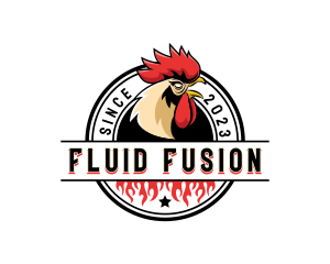 Chicken Rooster Flame logo design