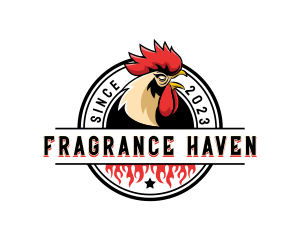 Chicken Rooster Flame logo design