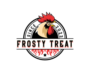 Chicken Rooster Flame logo design