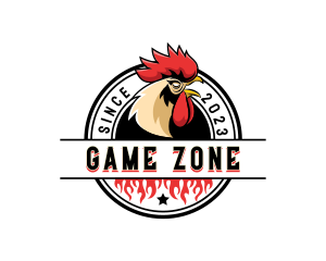 Chicken Rooster Flame logo design