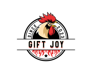 Chicken Rooster Flame logo design