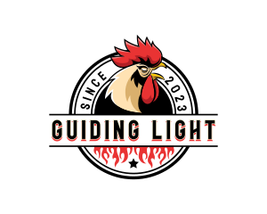 Chicken Rooster Flame logo design