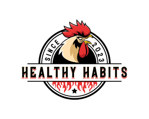 Chicken Rooster Flame logo design