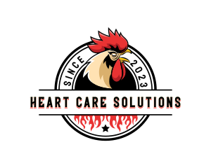 Chicken Rooster Flame logo design