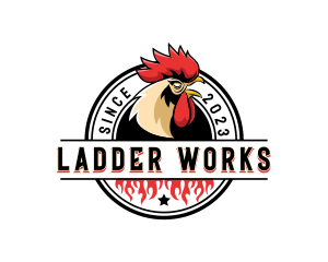 Chicken Rooster Flame logo design