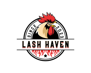 Chicken Rooster Flame logo design