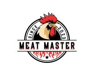 Chicken Rooster Flame logo design