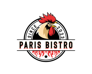 Chicken Rooster Flame logo design