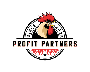 Chicken Rooster Flame logo design