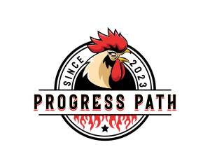 Chicken Rooster Flame logo design