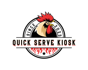 Chicken Rooster Flame logo design