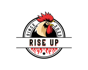 Chicken Rooster Flame logo design