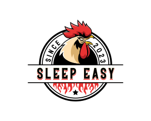 Chicken Rooster Flame logo design