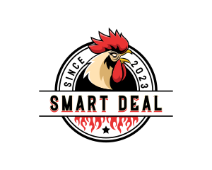 Chicken Rooster Flame logo design