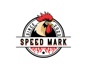 Chicken Rooster Flame logo design