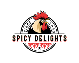 Spicy - Chicken Rooster Flame logo design