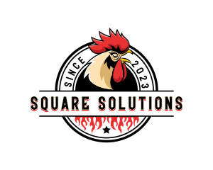 Chicken Rooster Flame logo design