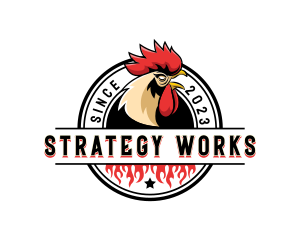 Chicken Rooster Flame logo design