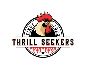 Chicken Rooster Flame logo design