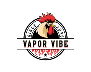 Chicken Rooster Flame logo design