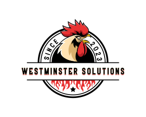 Chicken Rooster Flame logo design