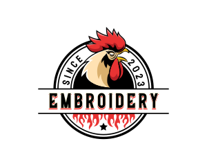 Chicken Rooster Flame logo design