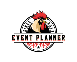 Chicken Rooster Flame logo design