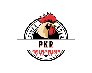 Chicken Rooster Flame logo design