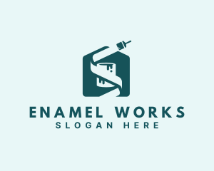 Enamel - House Painting Brush Swirl logo design