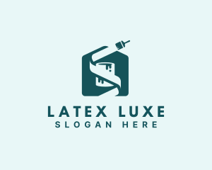 Latex - House Painting Brush Swirl logo design