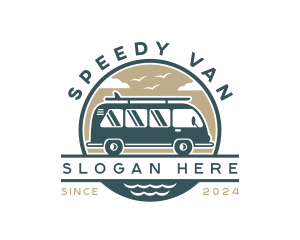 Van - Surfer Van Vehicle logo design