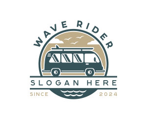 Surfboard - Surfer Van Vehicle logo design