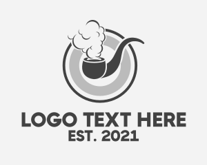 E Cigarette - Hipster Smoke Pipe logo design