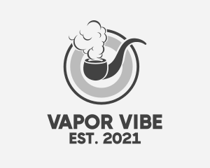 Hipster Smoke Pipe  logo design