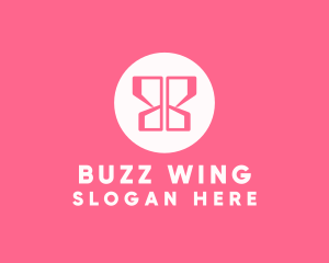 Pink Butterfly Wings logo design