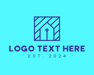 Blue Tech House  logo design