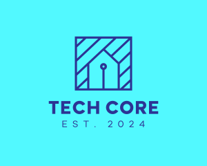 Blue Tech House  logo design