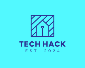 Blue Tech House  logo design