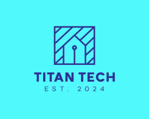 Blue Tech House  logo design