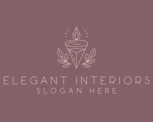 Spa Candle Wreath logo design