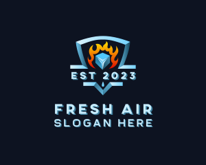 Cooling Ice HVAC logo design