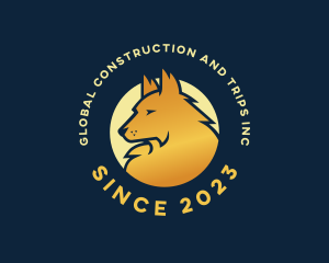 Gold Lynx Animal Logo