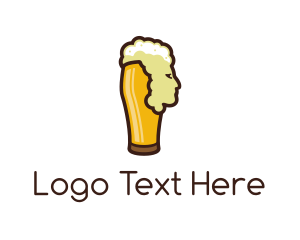 Beer Glass - Beer Foam Head logo design