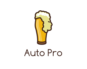 Beer Glass - Beer Foam Head logo design