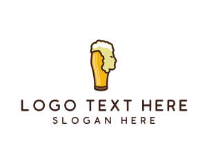 Pub - Beer Foam Head logo design