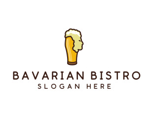 German - Beer Foam Head logo design