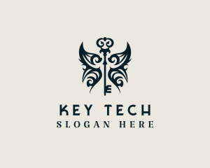 Key Butterfly Insect logo design