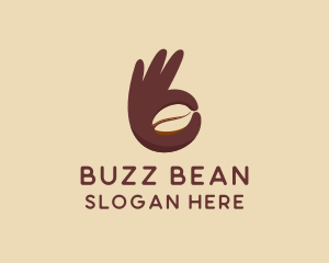 Caffeine - Cafe Coffee Bean logo design